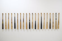 Suicide Squeeze – game used broken MLB baseball bats, close-up view