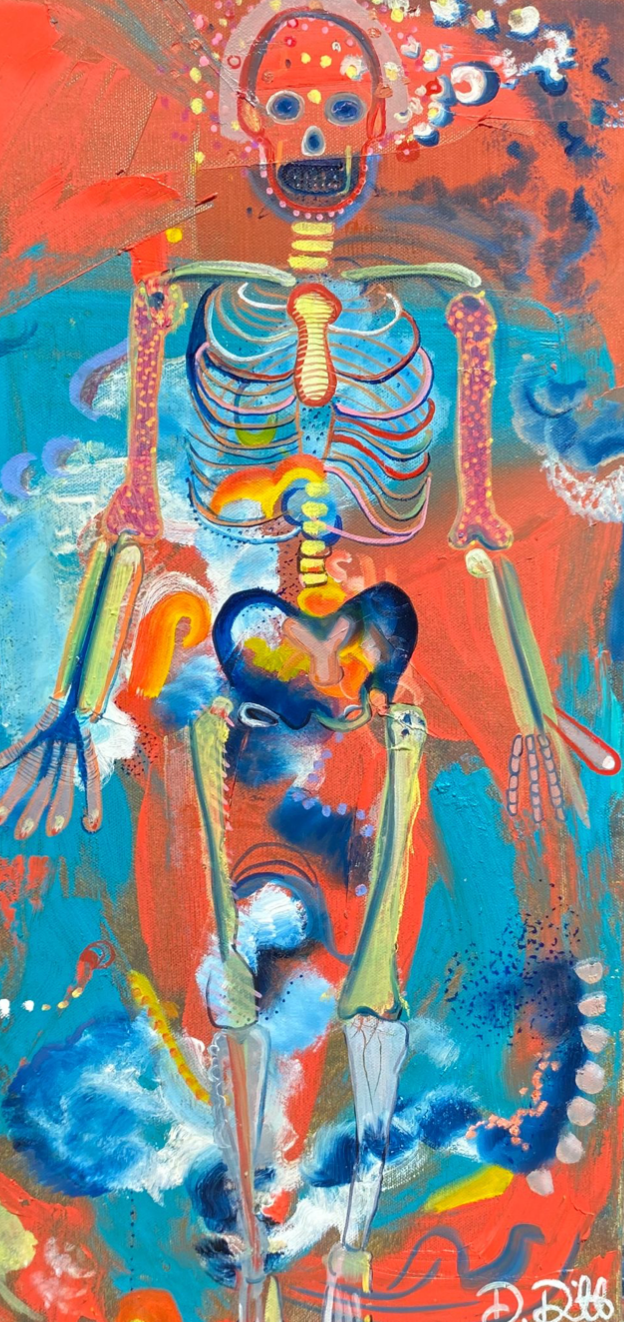 Heavenly Bodies No. 6 — original oil on canvas, 24x12 inches, by Damon DeWitt