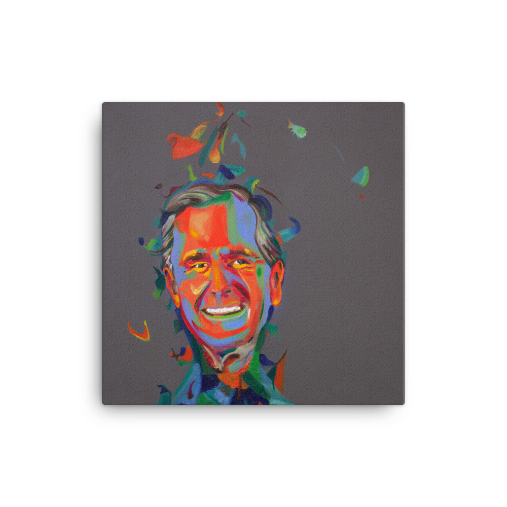 George H.W. Bush canvas print on wall — Dads of Democracy by Damon DeWitt
