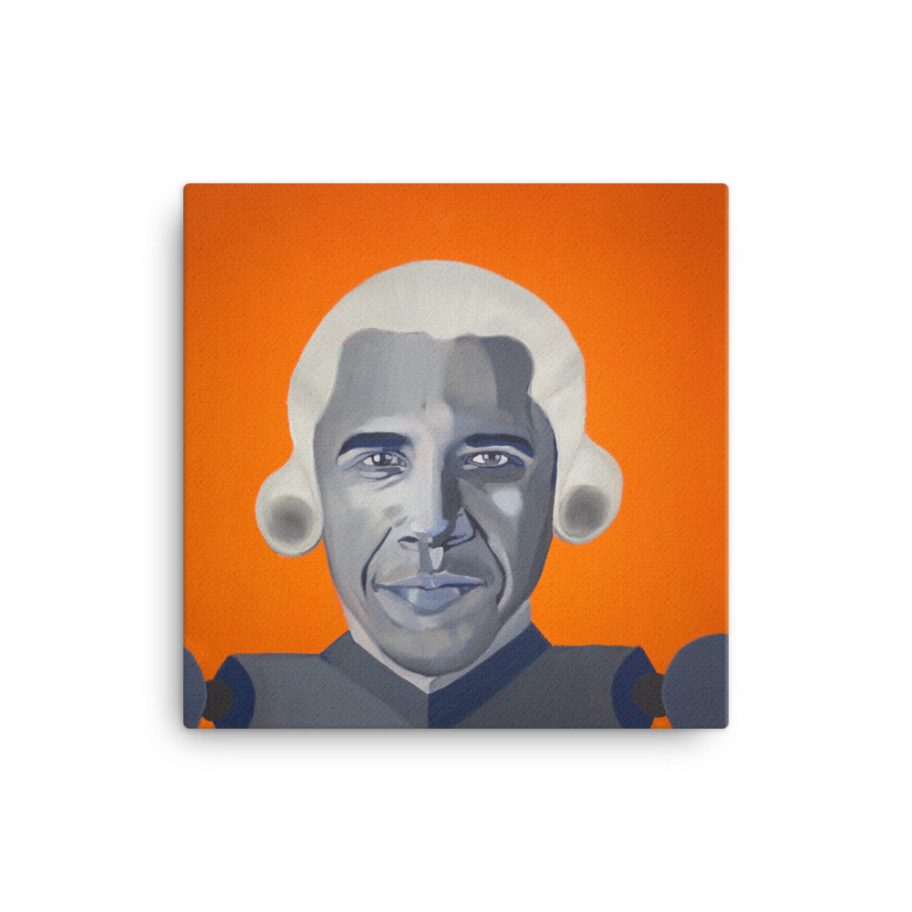 Barack Obama canvas print — Dads of Democracy presidential portrait by Damon DeWitt