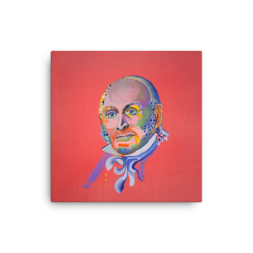 John Quincy Adams canvas print — Dads of Democracy presidential portrait by Damon DeWitt